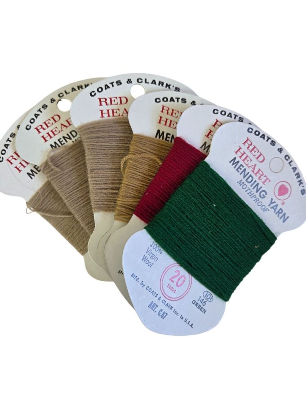 Vtg Coats & Clarks Red Heart Mending Yarn 100% Virgin Wool Assorted Colors